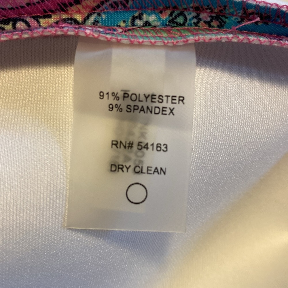 Tommy Hilfiger Blue Pink Paisley Print Scuba Lined Sheath Dress - Picture 11 of 11